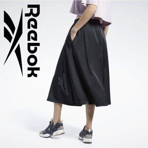 "LikeNew" REEBOK Classics Black Long Free Flowing Pockets Maxi Skirt w/LOGO